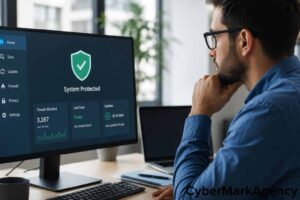Basic endpoint protection showing antivirus, firewall, endpoint encryption, and EDR security