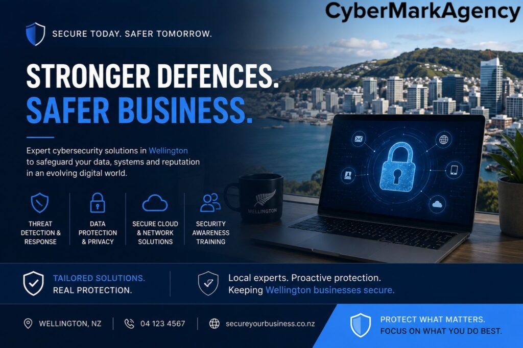Cybersecurity Services in Wellington Protect Your Business from Modern Digital Threats by Cyber Mark Agency.